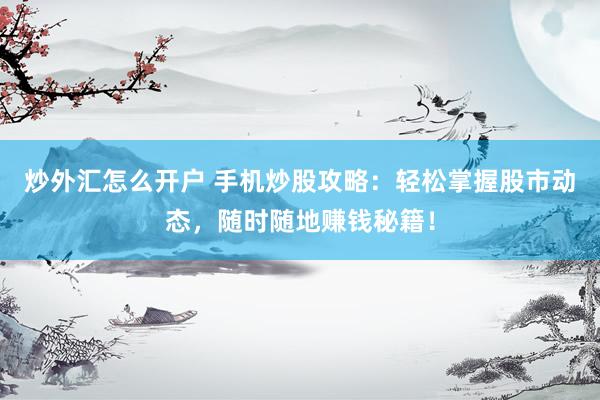 炒外汇怎么开户 手机炒股攻略：轻松掌握股市动态，随时随地赚钱秘籍！